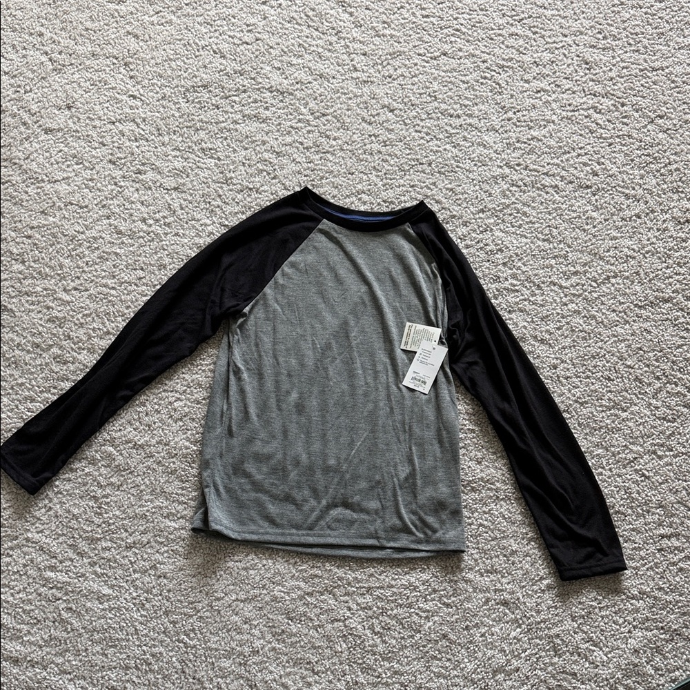 Sonoma Boys Gray and Black Long Sleeve Raglan Shirt